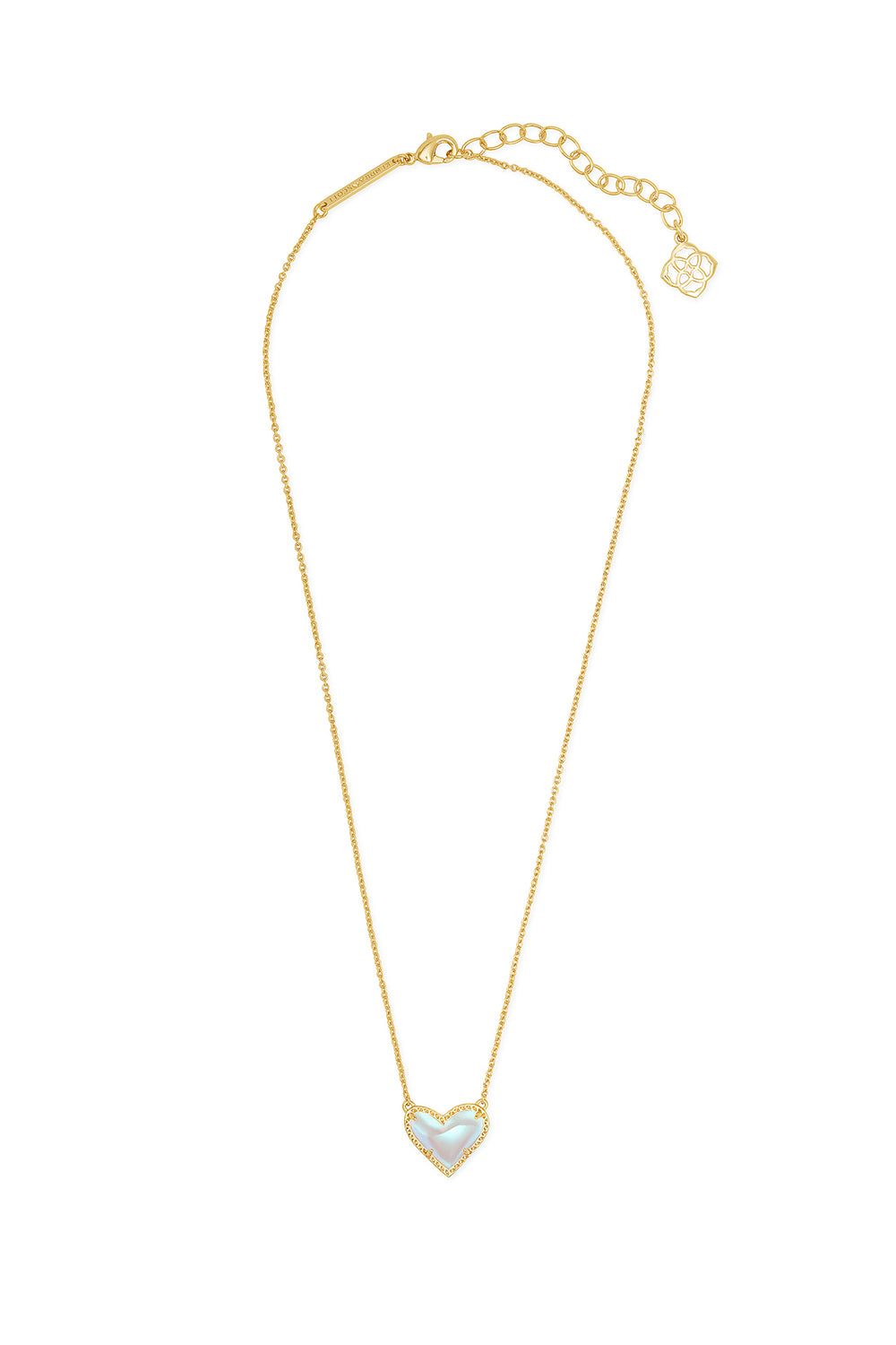 Kendra Scott: Ari Heart Gold Pendant Necklace - Dichroic Glass | Makk Fashions
