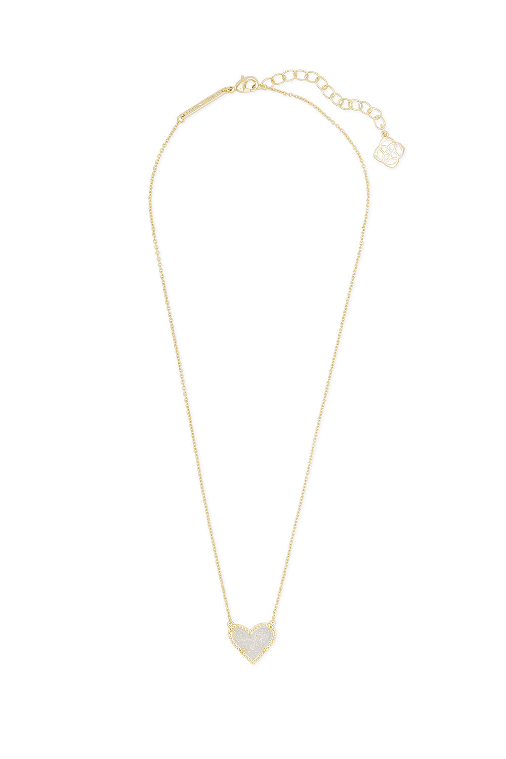 Kendra Scott: Ari Heart Gold Pendant Necklace - Iridescent Drusy | Makk Fashions