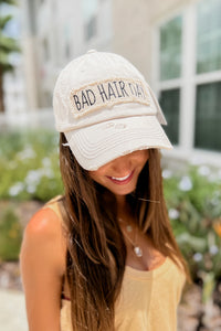 "Bad Hair Day" Patchwork Cap - Stone | Makk Fashions