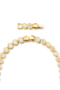 Kendra Scott: Carmen Gold Tennis Necklace - White Crystal | Makk Fashions