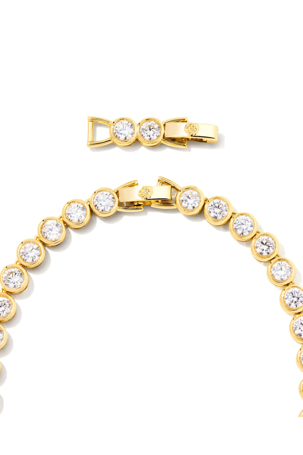 Kendra Scott: Carmen Gold Tennis Necklace - White Crystal | Makk Fashions