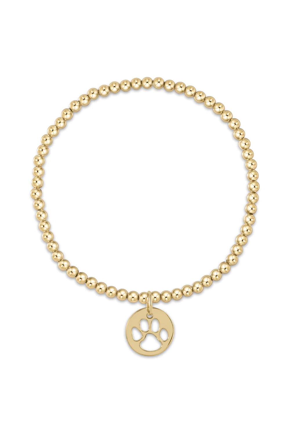 enewton: Classic Gold 3mm Bead Bracelet - Paw Print | Makk Fashions