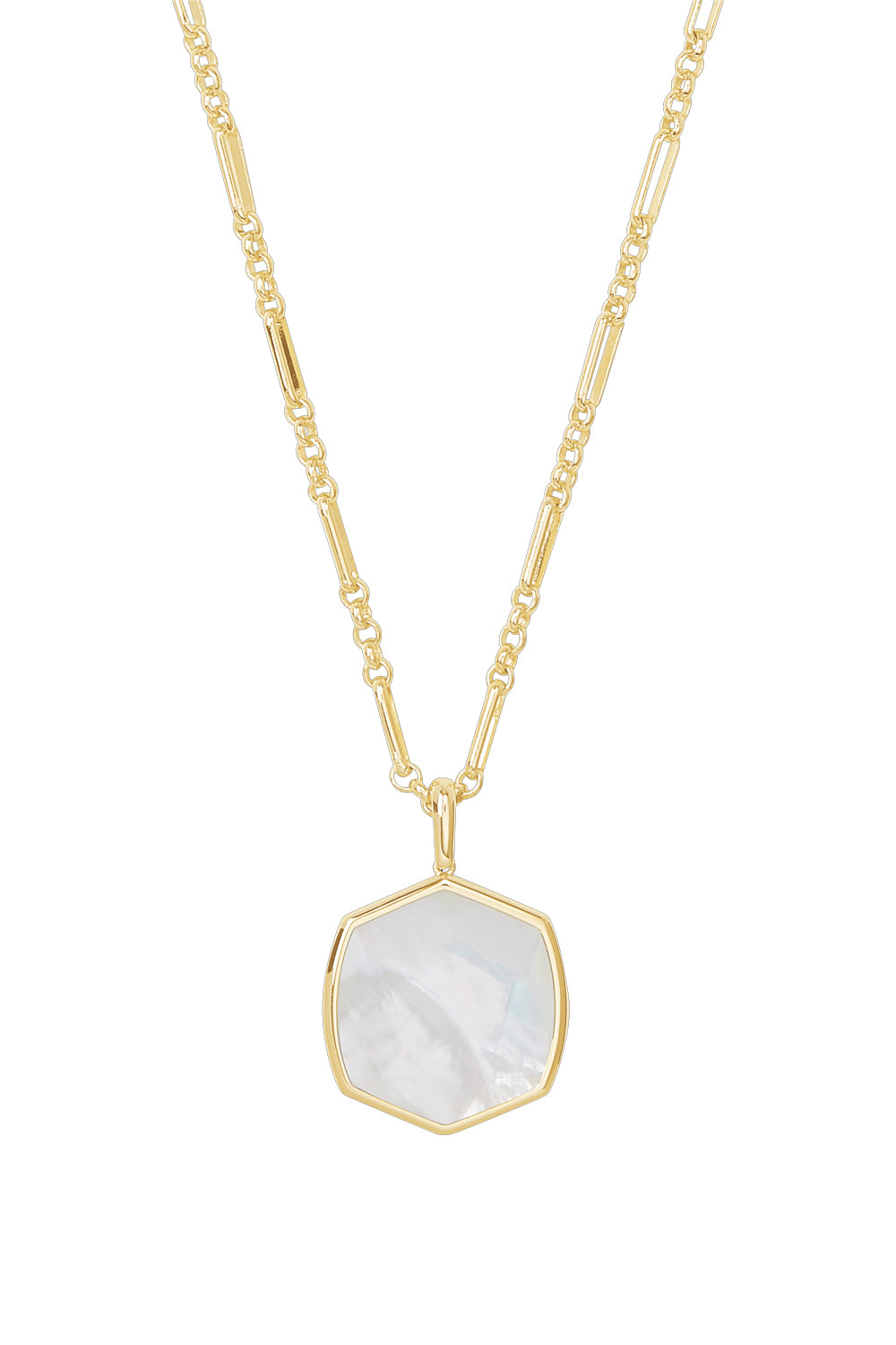 Kendra Scott: Davis Gold Large Pendant Necklace - Mother Of Pearl | Makk Fashions