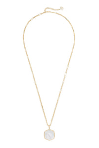 Kendra Scott: Davis Gold Large Pendant Necklace - Mother Of Pearl | Makk Fashions