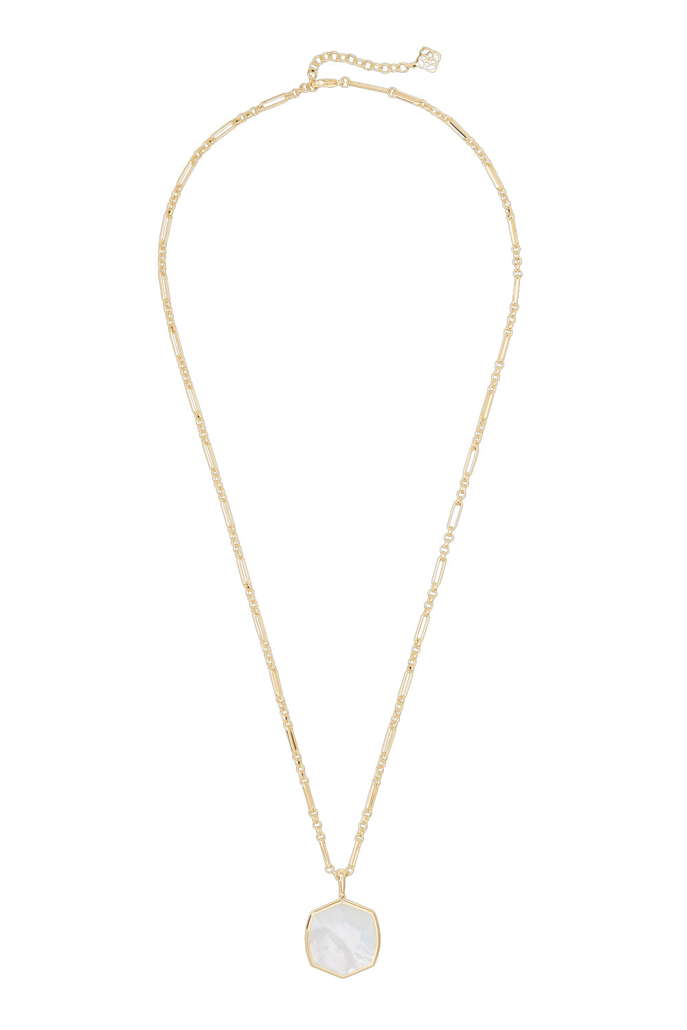 Kendra Scott: Davis Gold Large Pendant Necklace - Mother Of Pearl | Makk Fashions