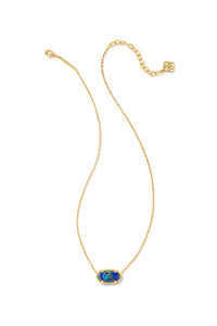 Kendra Scott: Elisa Gold Pendant Necklace - Bronze Veined Lapis Turquoise | Makk Fashions