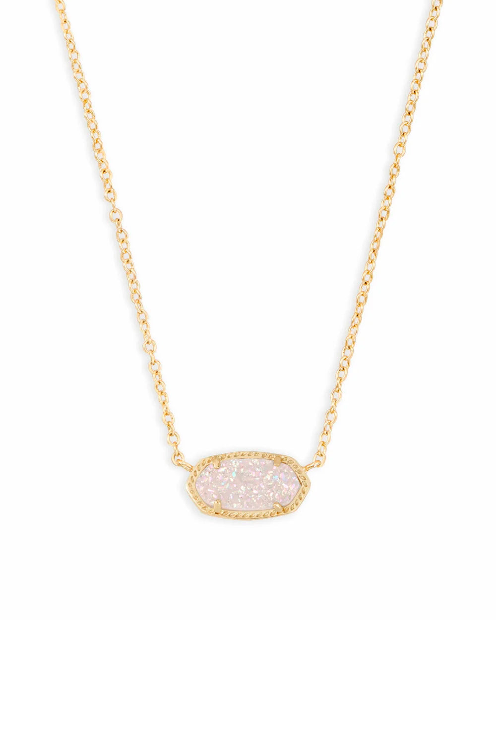 Kendra Scott: Elisa Gold Pendant Necklace - Iridescent Drusy