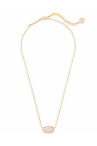 Kendra Scott: Elisa Gold Pendant Necklace - Iridescent Drusy | Makk Fashions