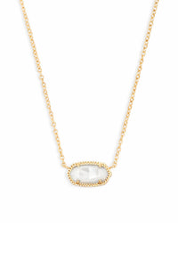 Kendra Scott: Elisa Gold Pendant Necklace - Ivory Mother Of Pearl | Makk Fashions