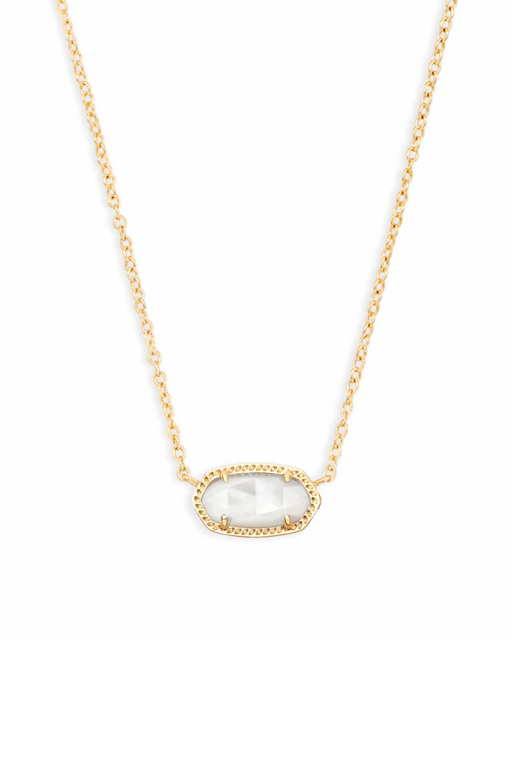 Kendra Scott: Elisa Gold Pendant Necklace - Ivory Mother Of Pearl | Makk Fashions