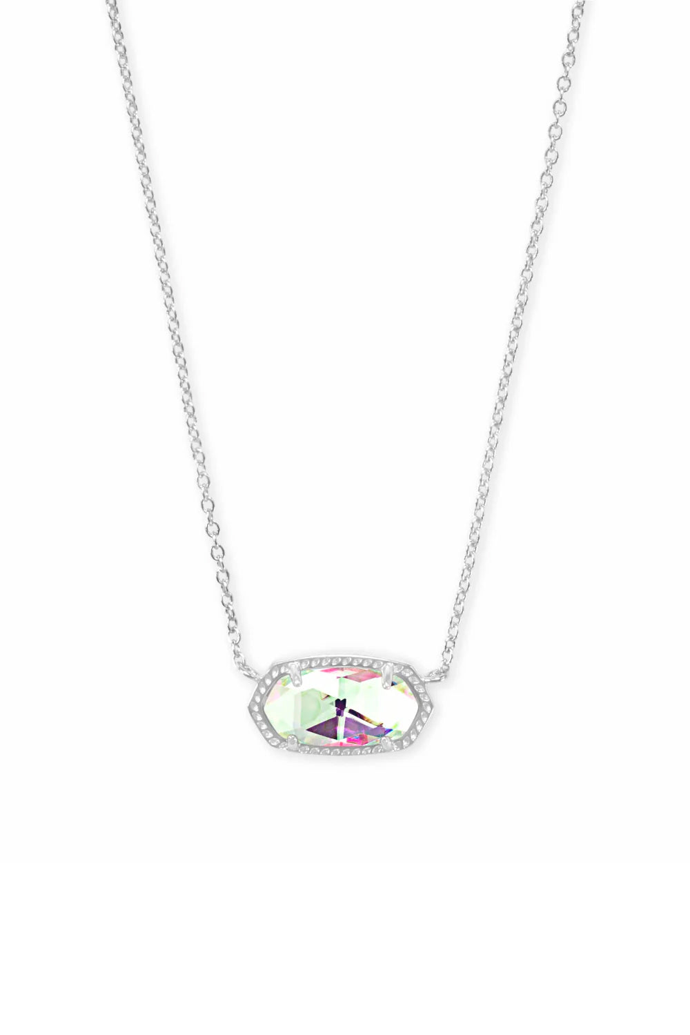 Kendra Scott: Elisa Silver Pendant Necklace - Dichroic Glass | Makk Fashions
