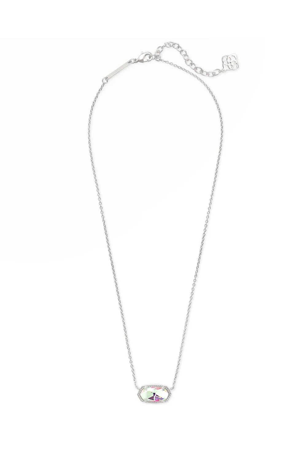 Kendra Scott: Elisa Silver Pendant Necklace - Dichroic Glass | Makk Fashions