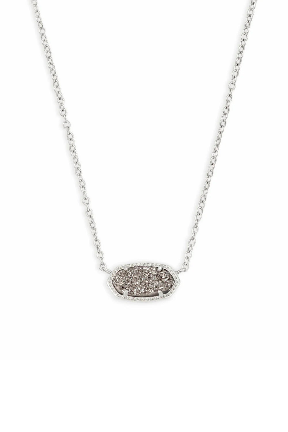 Kendra Scott: Elisa Silver Pendant Necklace - Platinum Drusy | Makk Fashions