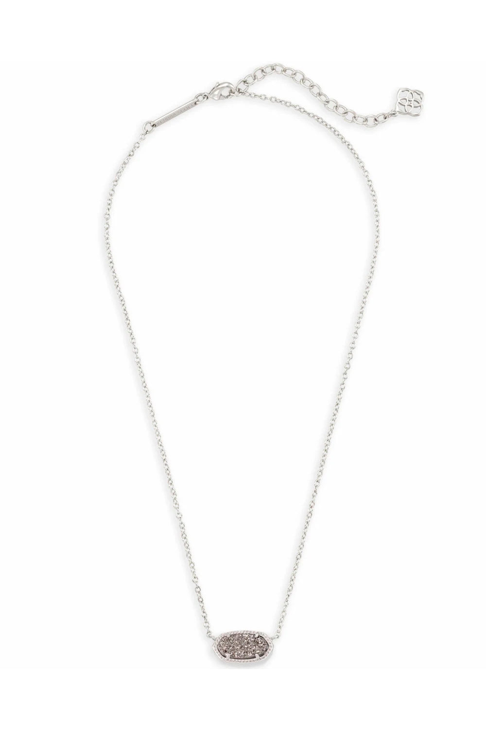 Kendra Scott: Elisa Silver Pendant Necklace - Platinum Drusy | Makk Fashions