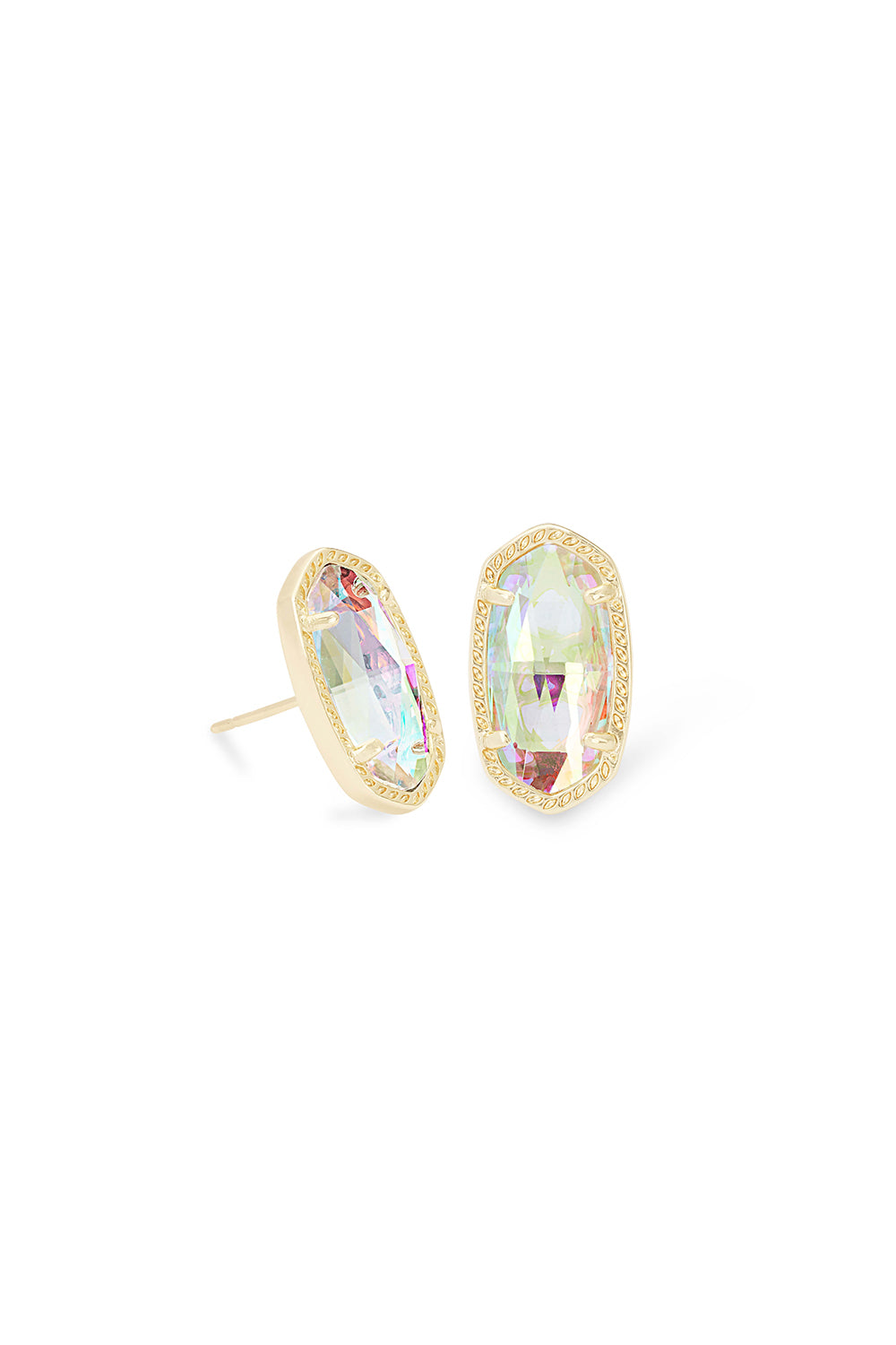 Kendra Scott: Ellie Gold Stud Earrings - Dichroic Glass | Makk Fashions