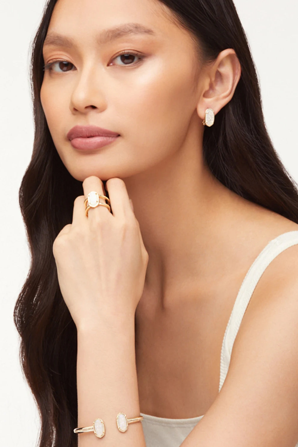 Kendra Scott: Elton Gold Cuff Bracelet - Iridescent Drusy | Makk Fashions