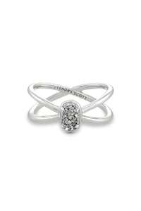 Kendra Scott: Emilie Silver Double Band Ring - Platinum  Drusy | Makk Fashions