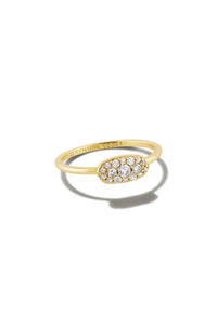 Kendra Scott: Grayson Gold Band Ring - White Crystal | Makk Fashions