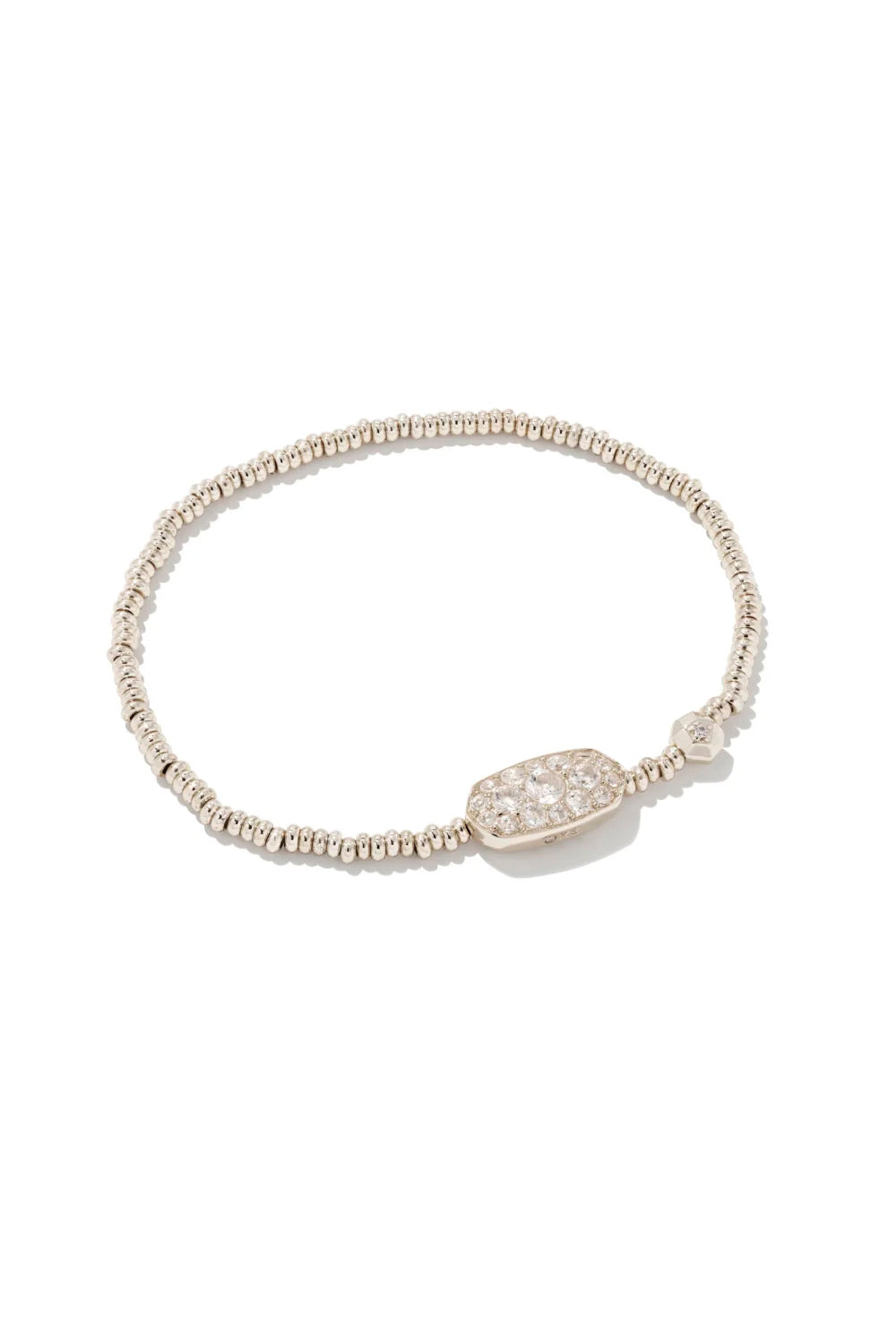 Kendra Scott: Grayson Silver Crystal Stretch Bracelet - White Crystal | Makk Fashions