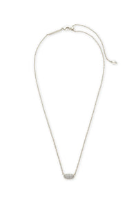 Kendra Scott: Grayson Silver Pendant Necklace - White Crystal | Makk Fashions