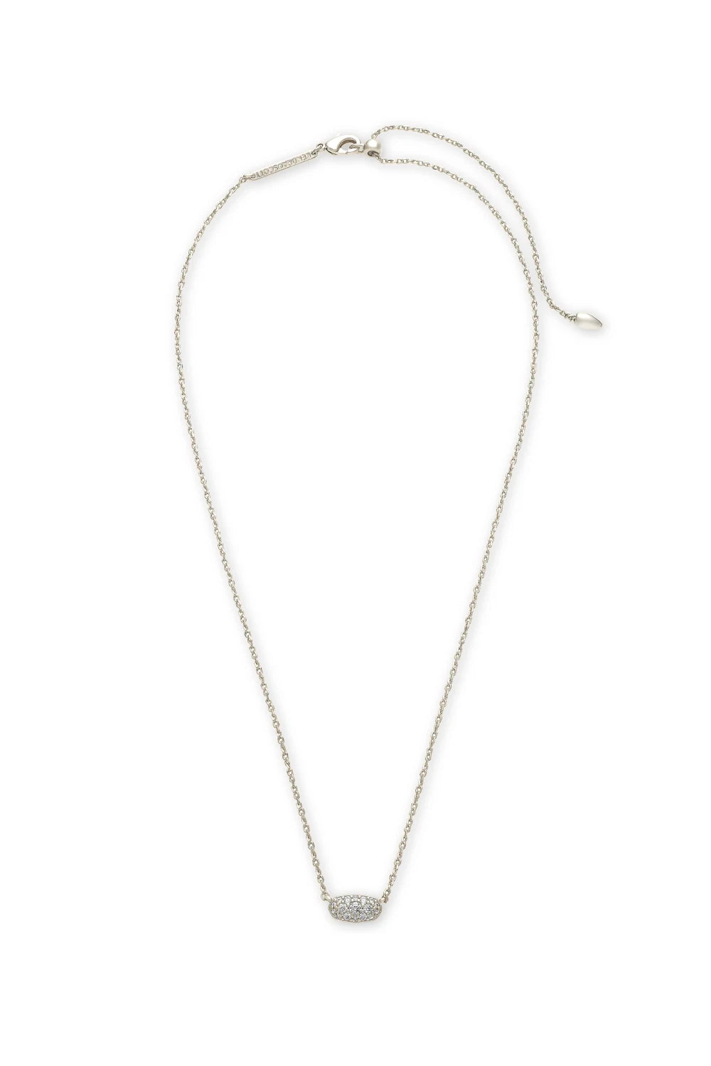 Kendra Scott: Grayson Silver Pendant Necklace - White Crystal | Makk Fashions