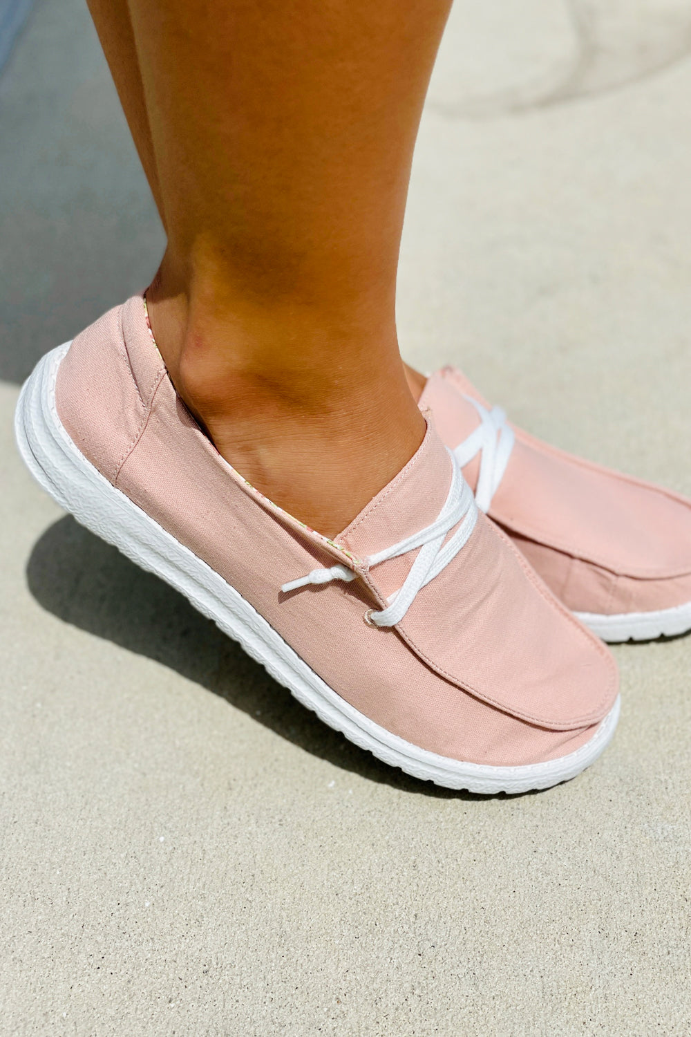 Gypsy Jazz: Holly Canvas Sneakers - Blush | Makk Fashions