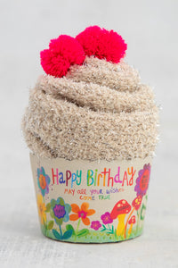Natural Life: Happy Birthday Floral Cupcake Socks | Makk Fashions