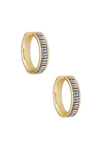 Kendra Scott: Jack Gold Hoop Earrings - White Crystal | Makk Fashions