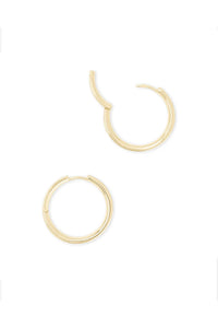Kendra Scott: Jack Gold Hoop Earrings - White Crystal | Makk Fashions