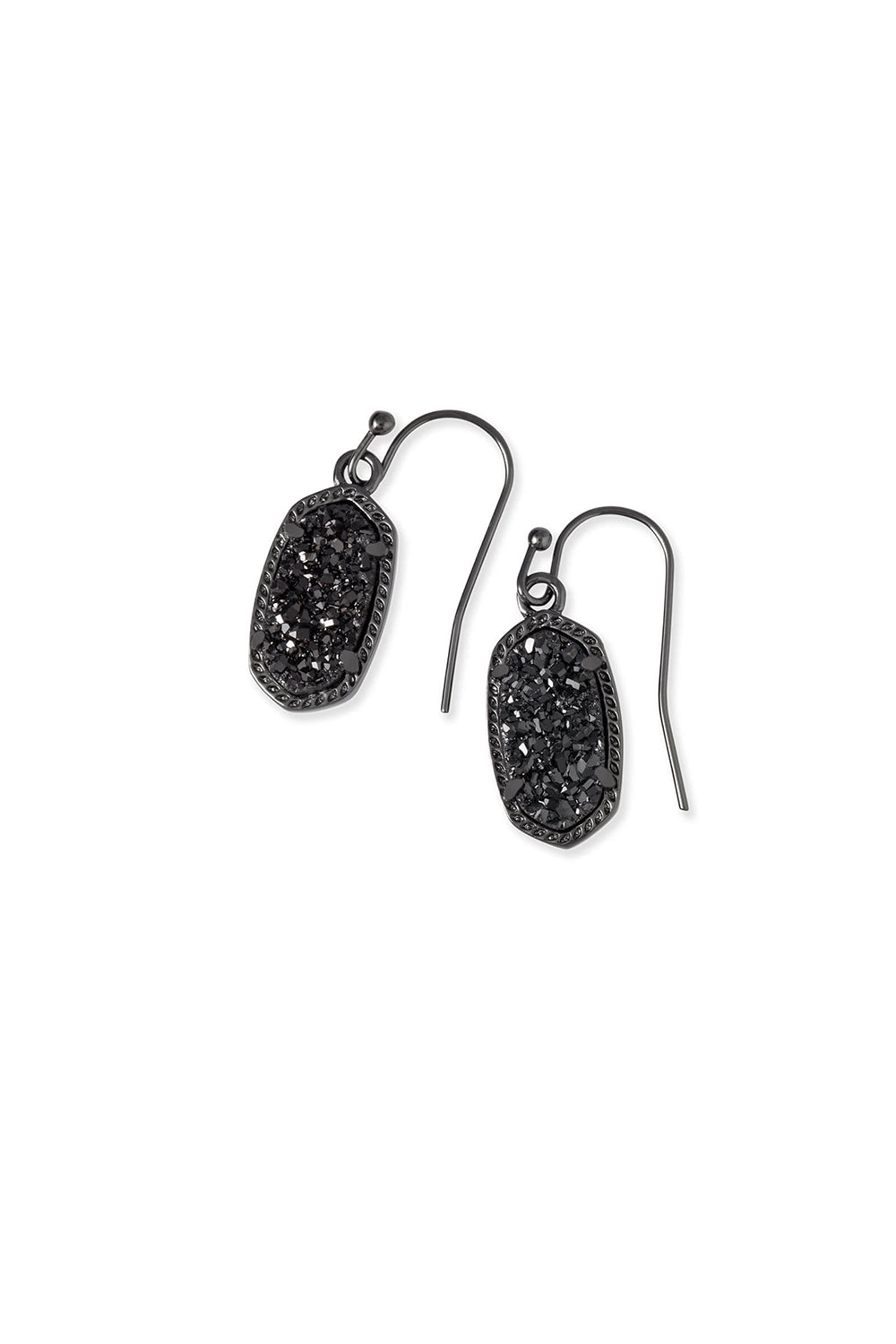 Kendra Scott: Lee Gunmetal Drop Earrings - Black Drusy | Makk Fashions