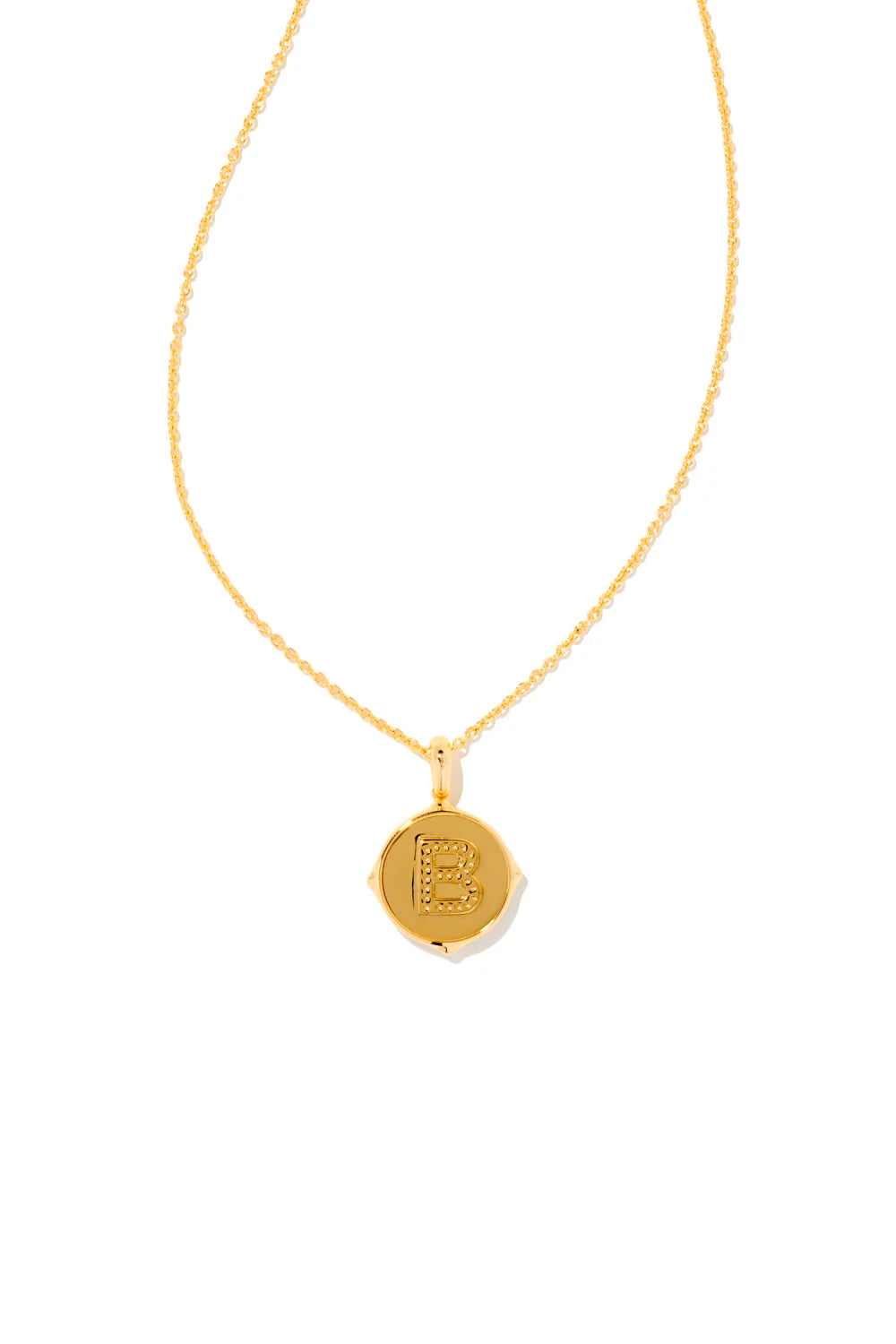 Kendra Scott: Letter B Gold Disk Pendant Necklace - Iridescent Abalone | Makk Fashions