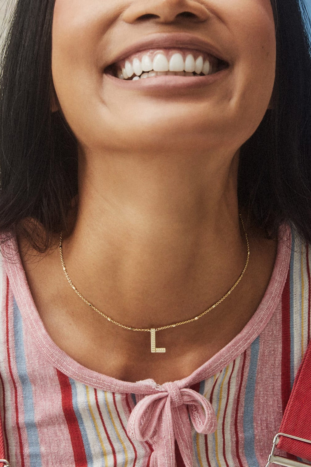 Kendra Scott: Letter L Pendant Necklace - Gold | Makk Fashions