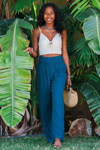 Lotus & Luna: Pacific Wide Leg Cotton Pants | Makk Fashions