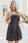 Party With Me Sequin Ruffled Dress - Black | Makk Fashions