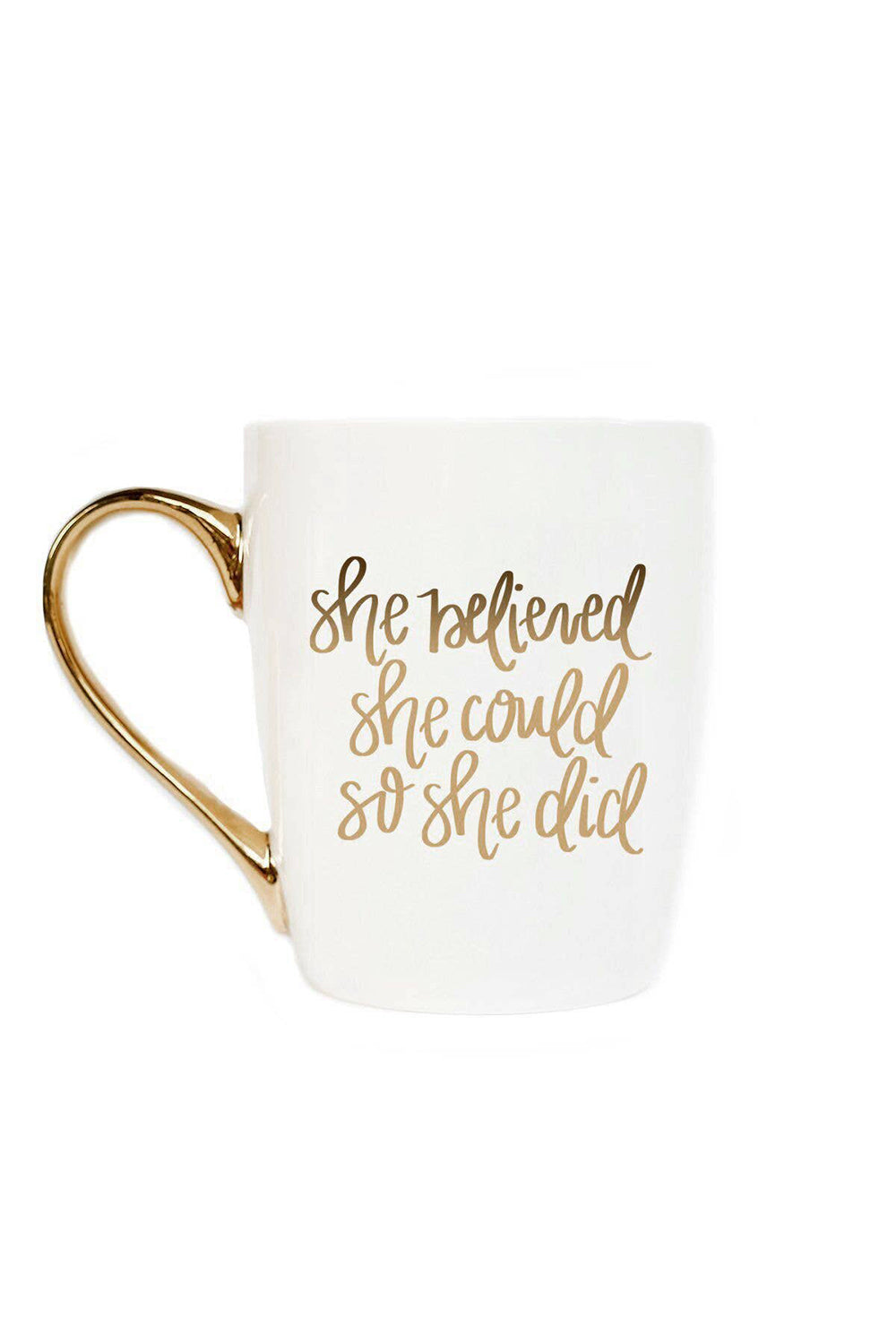 She Believed She Could Gold Coffee Mug | Makk Fashions