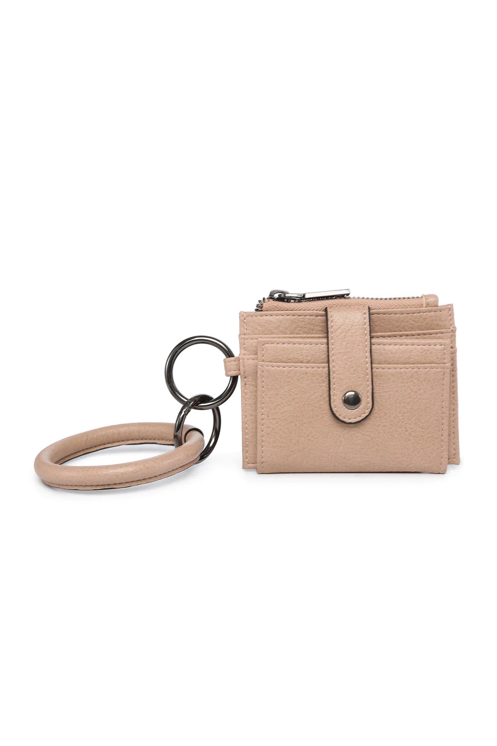 The Aubree Mini Faux Leather Bangle Wallet - Beige | Makk Fashions