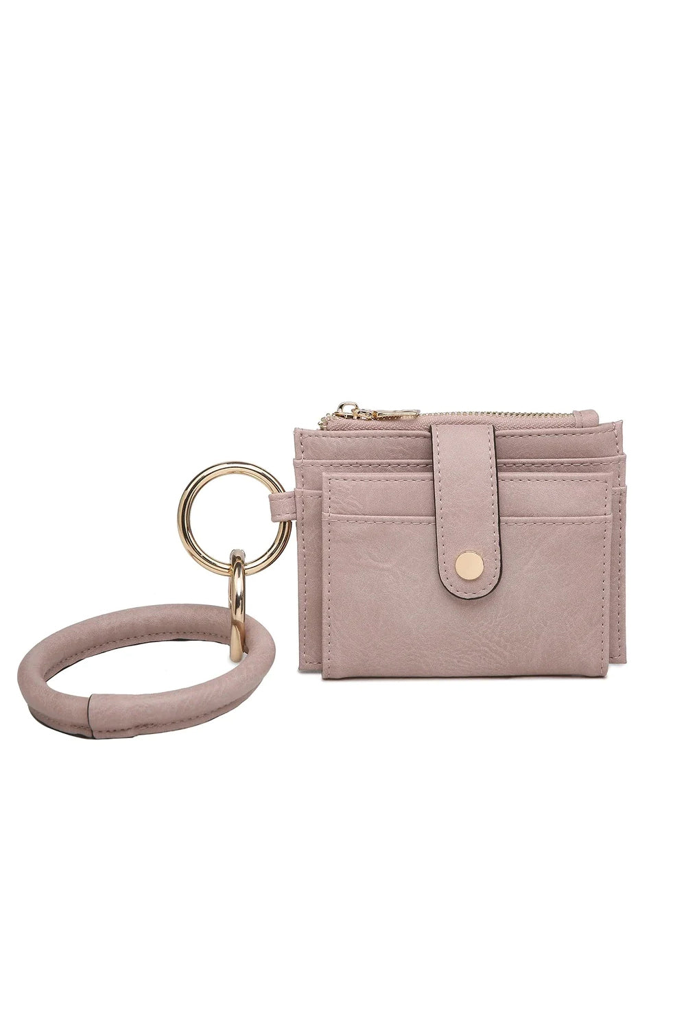 The Aubree Mini Faux Leather Bangle Wallet - Pink | Makk Fashions