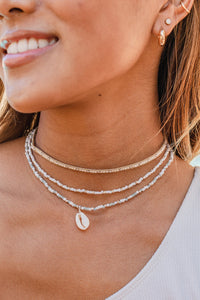 Lotus & Luna: White Sand Beach Necklace | Makk Fashions