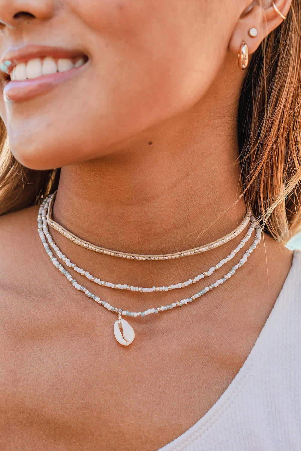 Lotus & Luna: White Sand Beach Necklace | Makk Fashions