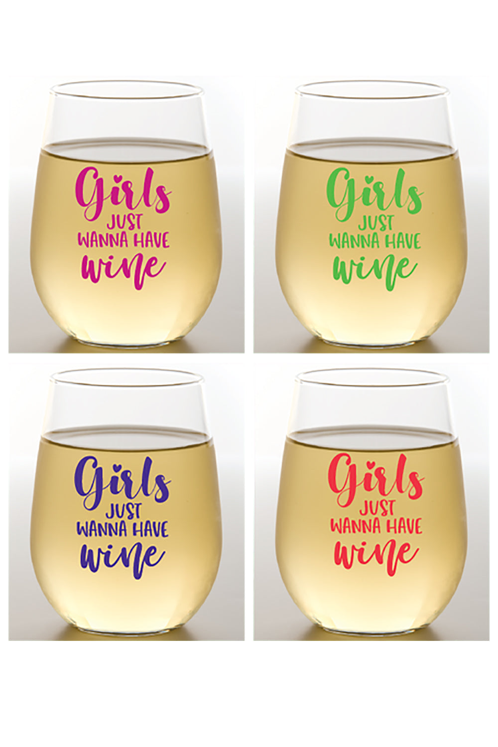 Girls Have Fun wine glass