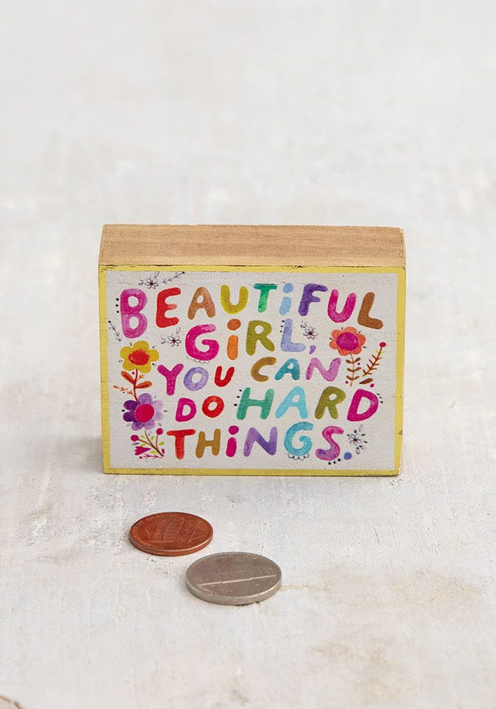 Beautiful Girl Tiny Block Keepsake - Natural Life