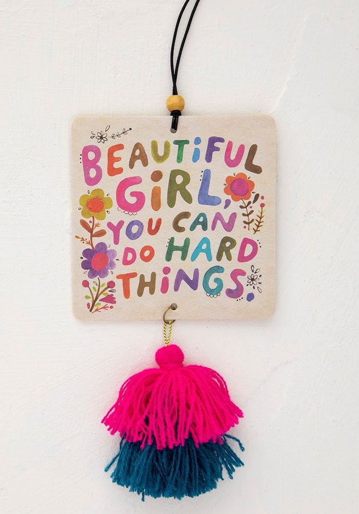 Car Air Freshener - Beautiful Girl You Can Do Hard Things - Strawberry Car Air Freshener - Beautiful Girl You Can Do Hard Things - Strawberry