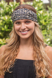 Black Cream Floral Print Boho Bandeau - Natural Life