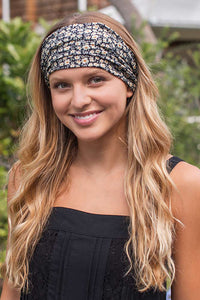 Black Cream Floral Print Boho Bandeau - Natural Life