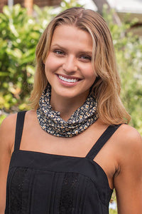 Black Cream Floral Print Boho Bandeau - Natural Life