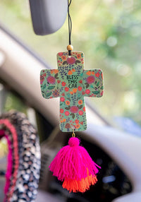Cross Bless This Car Air Freshener - Natural Life