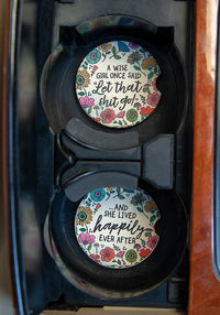 Wise Girl Set of 2 Car Coasters - Natural Life