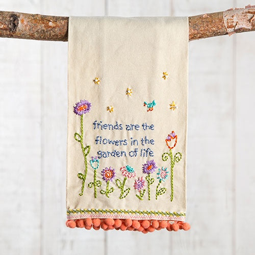 Friends Are Flowers Linen Hand Towel