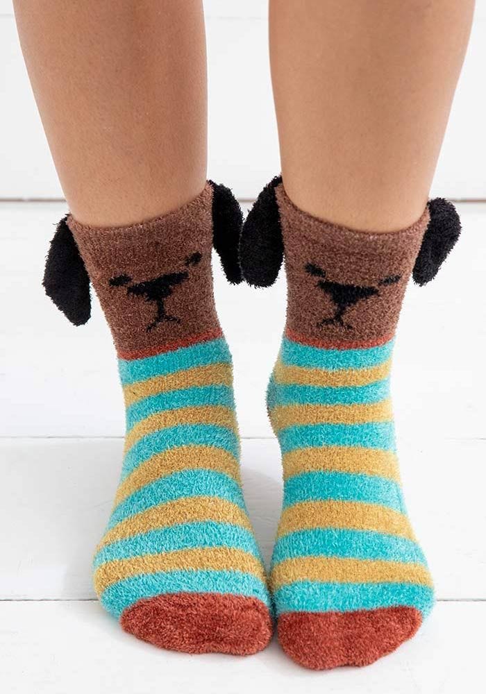 Brown Dog Cozy Sock - Natural Life