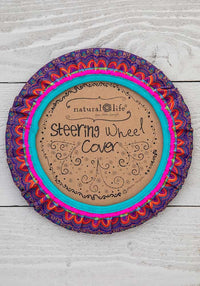 Rainbow Border Steering Wheel Cover - Natural Life
